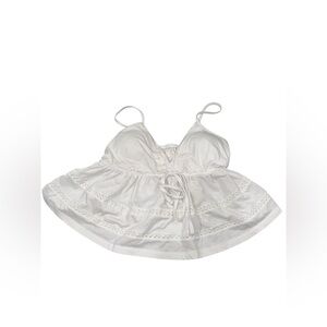 White‎ Lace Trimmed Spaghetti Strap Top